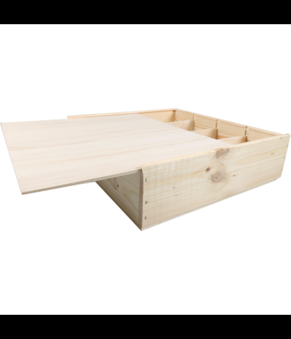 Geschenk Wijnkist met Schuifdeksel 4 Flessen, bij slijterij ’t Bockje in Bathmen