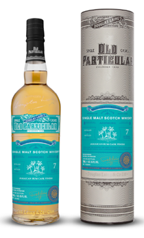 Fles Old Particular Ardmore 7Y Jamaica Rum Finish, geturfde Highland single malt van de Ardmore-distilleerderij, op voorraad bij slijterij t Bockje in Bathmen