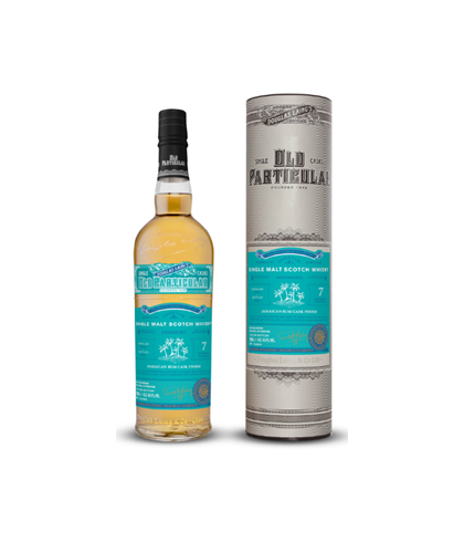 Fles Old Particular Ardmore 7Y Jamaica Rum Finish, geturfde Highland single malt van de Ardmore-distilleerderij, op voorraad bij slijterij t Bockje in Bathmen