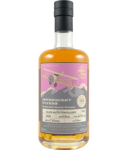 Fles Infrequent Flyers Glen Keith 32 Years Old 1993, single malt whisky, op voorraad bij slijterij t Bockje in Bathmen