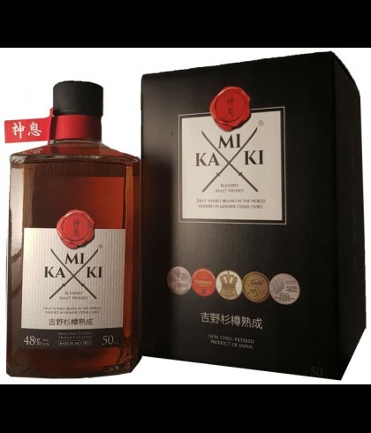 Fles blended malt van Kamiki, op voorraad bij slijterij t Bockje in Bathmen