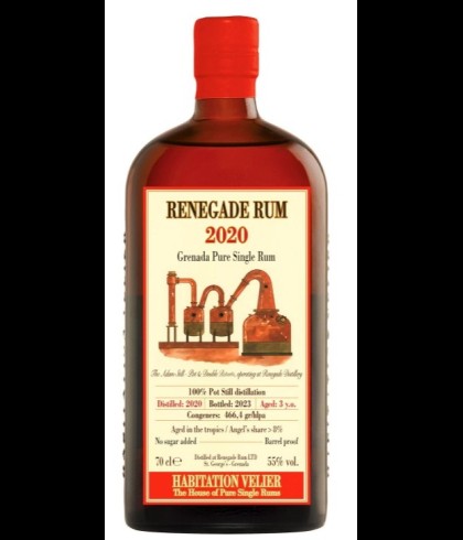 Fles Habitation Velier Renegade 3 Years Old 2020, rum, op voorraad bij slijterij t Bockje in Bathmen