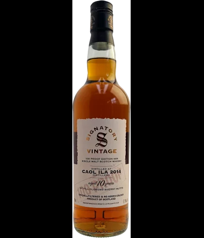 Fles Signatory Caol Ila 2014 100 Proof #49, single malt whisky, op voorraad bij slijterij t Bockje in Bathmen