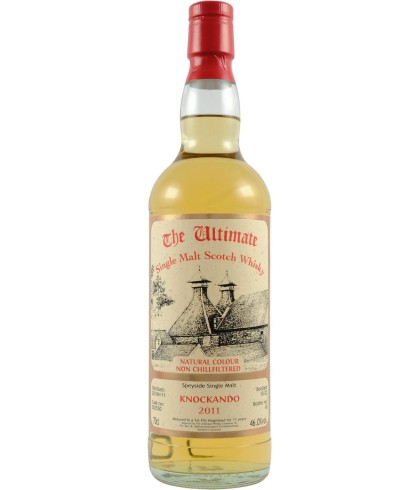 Fles The Ultimate Knockando 2011, enkel vat gebotteld door The Ultimate uit Amersfoort, op voorraad bij slijterij t Bockje in Bathmen
