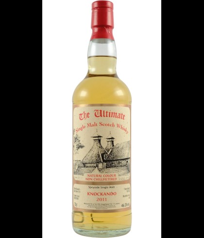 Fles The Ultimate Knockando 2011, enkel vat gebotteld door The Ultimate uit Amersfoort, op voorraad bij slijterij t Bockje in Bathmen