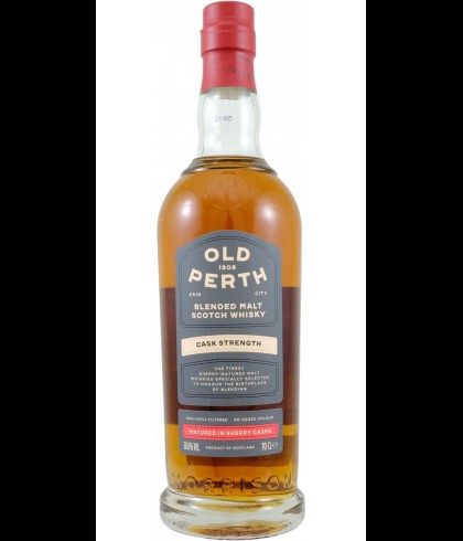 Fles Old Perth Cask Strength, Schotse blended malt op sherryvaten, op voorraad bij slijterij t Bockje in Bathmen