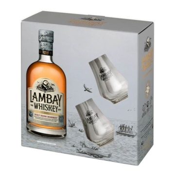 Lambay Malt Irish Whiskey Giftpack met Glazen