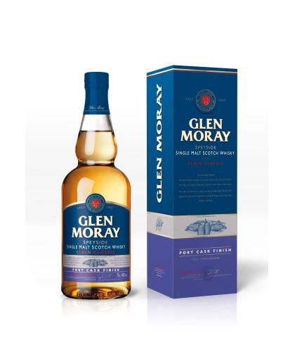 Fles Glen Moray Classic Port Cask Finish, single malt whisky, op voorraad bij slijterij t Bockje in Bathmen