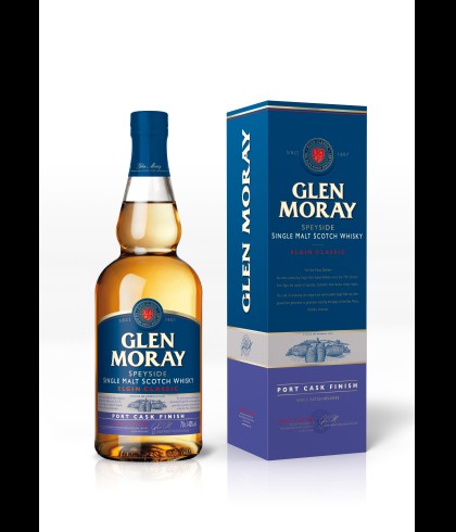 Fles Glen Moray Classic Port Cask Finish, single malt whisky, op voorraad bij slijterij t Bockje in Bathmen