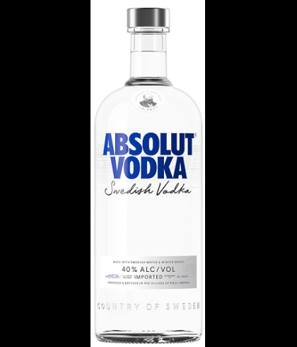 Fles Absolut Vodka, wodka, op voorraad bij slijterij t Bockje in Bathmen