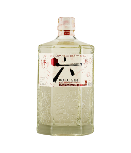 Fles Roku Sakura Blossom Gin, gin, op voorraad bij slijterij t Bockje in Bathmen