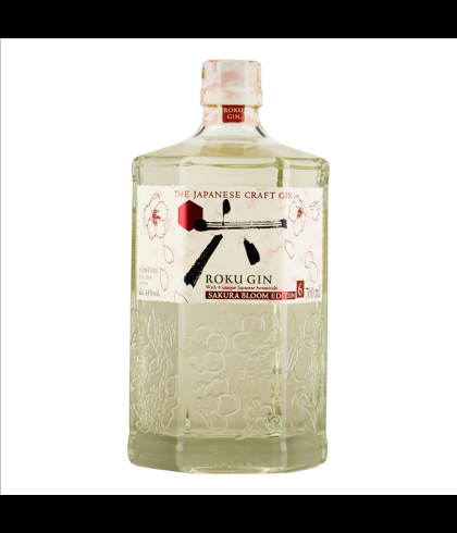 Fles Roku Sakura Blossom Gin, gin, op voorraad bij slijterij t Bockje in Bathmen