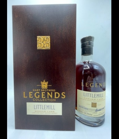 Fles Lowland single malt van de gesloten distilleerderij Littlemill, op voorraad bij slijterij t Bockje in Bathmen
