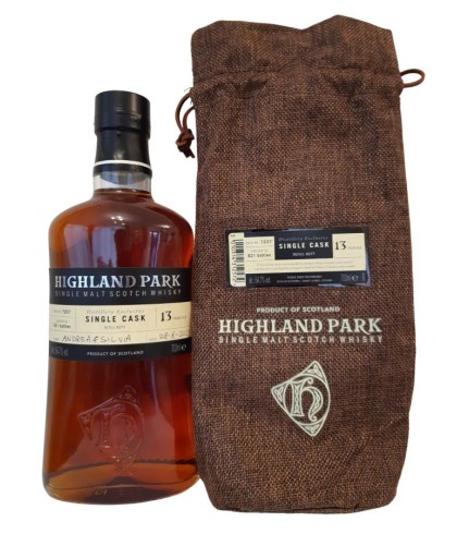 Fles Highland Park 13 Years Old Single Cask, single malt whisky, op voorraad bij slijterij t Bockje in Bathmen