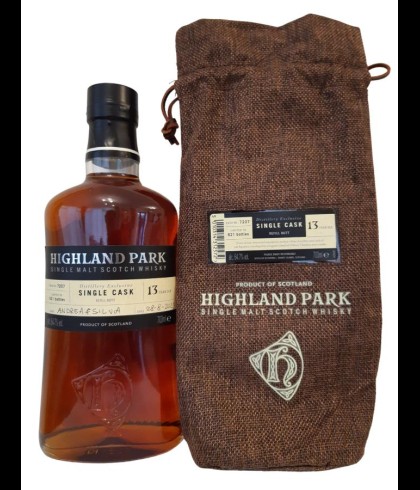 Fles Highland Park 13 Years Old Single Cask, single malt whisky, op voorraad bij slijterij t Bockje in Bathmen