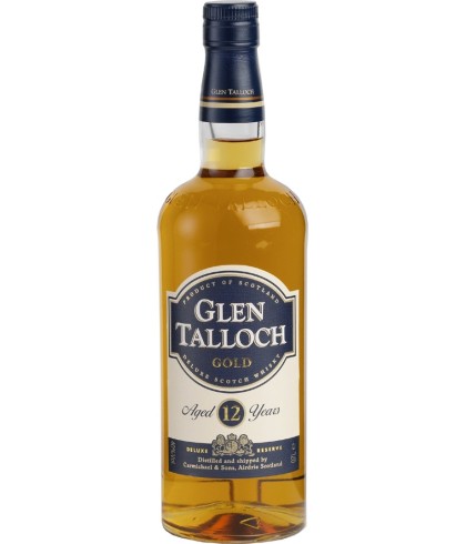 Fles Glen Talloch Gold 12 Years Old, whisky, op voorraad bij slijterij ’t Bockje in Bathmen