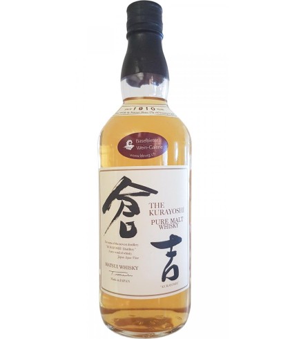 Fles Japanse pure malt van The Kurayoshi, op voorraad bij slijterij t Bockje in Bathmen