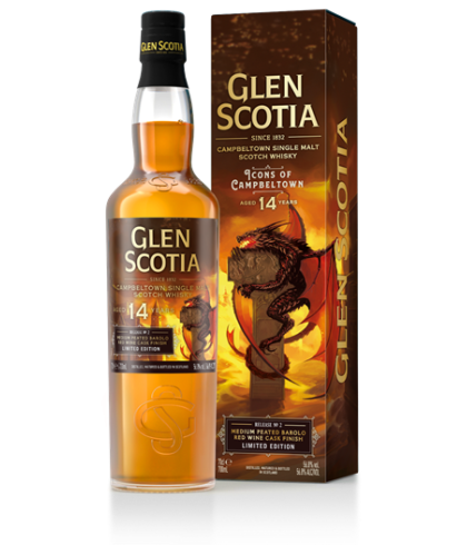 Fles Glen Scotia 14 Years Old Icons No.2 The Dragon, single malt whisky, op voorraad bij slijterij t Bockje in Bathmen