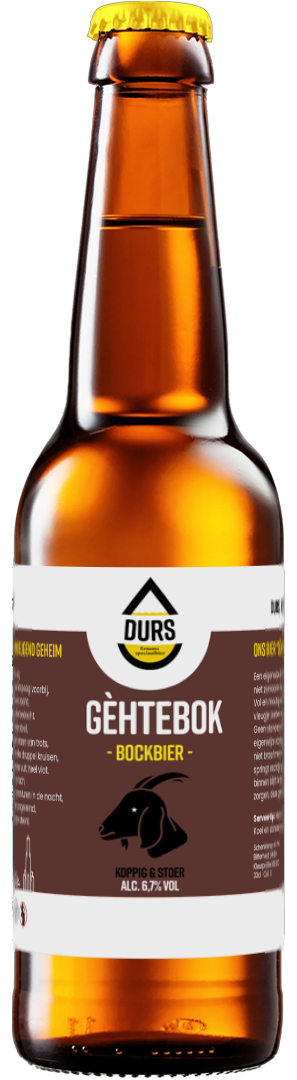 Fles Brouwerij Durs Gèthebok Bockbier, bier van Durs, op voorraad bij slijterij t Bockje in Bathmen