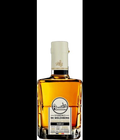 Fles Belgische single malt whisky van Stokerij De Molenberg, op voorraad bij slijterij t Bockje in Bathmen