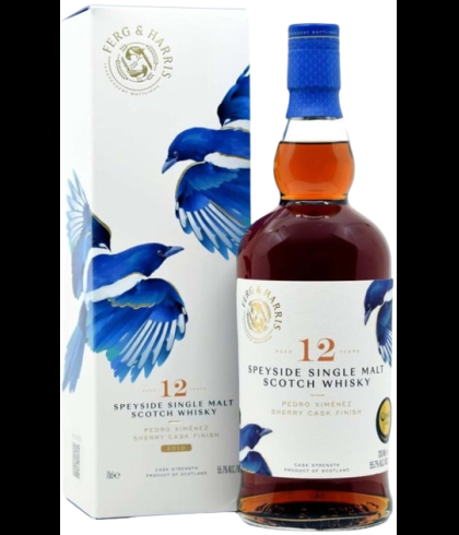 Fles Ferg & Harris 12 Years Old Speyside Pedro Ximénez Cask Finish, whisky, op voorraad bij slijterij t Bockje in Bathmen