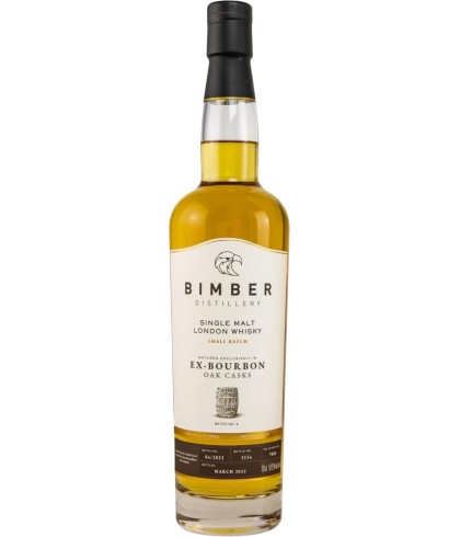 Fles Bimber Ex-Bourbon Oak Casks, single malt whisky, op voorraad bij slijterij t Bockje in Bathmen