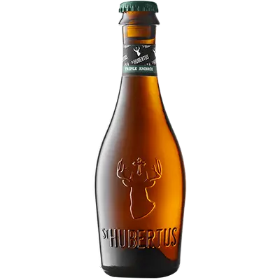 Fles St. Hubertus Tripel Amber, bier van St. Hubertus, op voorraad bij slijterij t Bockje in Bathmen