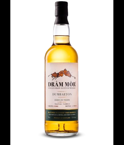 Fles Dr&agrave;m M&ograve;r Dumbarton 23 Years Old 2000, single malt whisky, op voorraad bij slijterij t Bockje in Bathmen