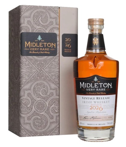 Fles Midleton Very Rare Vintage 2026, Ierse whiskey uit Midleton, op voorraad bij slijterij t Bockje in Bathmen