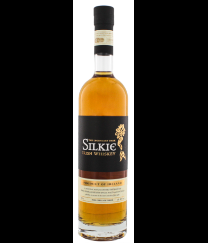 Fles Silkie The legendary Dark Irish Whiskey, whisky, op voorraad bij slijterij t Bockje in Bathmen