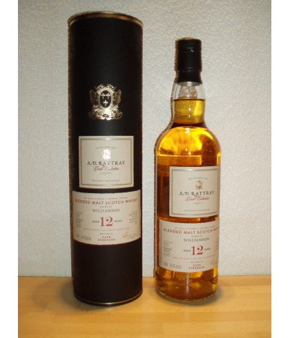 Fles AD RATTRAY WILLIAMSON 12 Years Old, whisky, op voorraad bij slijterij t Bockje in Bathmen