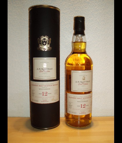 Fles AD RATTRAY WILLIAMSON 12 Years Old, whisky, op voorraad bij slijterij t Bockje in Bathmen