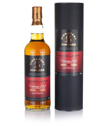 Fles Signatory Small Batch Craigellachie 2012, single malt whisky, op voorraad bij slijterij t Bockje in Bathmen