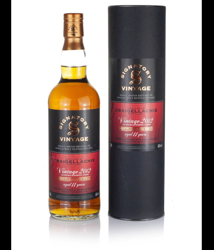 Fles Signatory Small Batch Craigellachie 2012, single malt whisky, op voorraad bij slijterij t Bockje in Bathmen