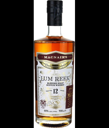 Fles MACNAIR'S 12YO Blended Peated Malt Scotch Whisky, whisky, op voorraad bij slijterij t Bockje in Bathmen