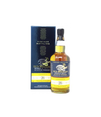 Fles Caperdonich 28 Years Old Dun Bheagan, whisky, op voorraad bij slijterij ’t Bockje in Bathmen