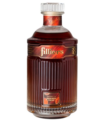 Fles Filliers Single Malt Orange Cask, single malt whisky, op voorraad bij slijterij t Bockje in Bathmen