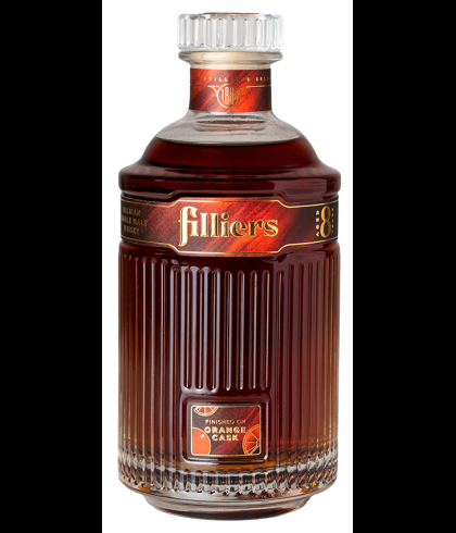 Fles Filliers Single Malt Orange Cask, single malt whisky, op voorraad bij slijterij t Bockje in Bathmen