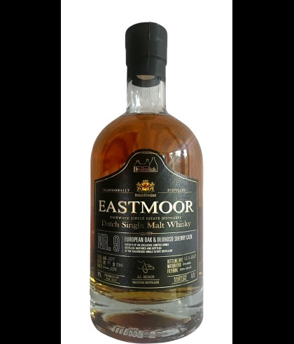 Fles Eastmoor Dutch Single Malt Whisky Nr.9, whisky, op voorraad bij slijterij ’t Bockje in Bathmen