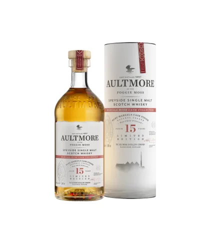 Fles Aultmore 15 Years Old Ruby Marsala, single malt whisky, op voorraad bij slijterij t Bockje in Bathmen