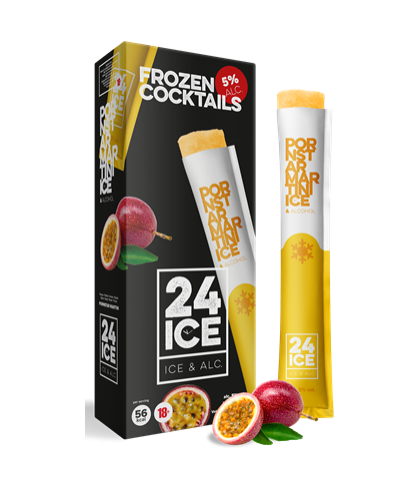 24 ICE Frozen Cocktails Pornstar Martini, op voorraad bij slijterij t Bockje in Bathmen