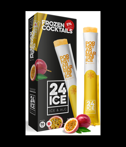 24 ICE Frozen Cocktails Pornstar Martini, op voorraad bij slijterij t Bockje in Bathmen