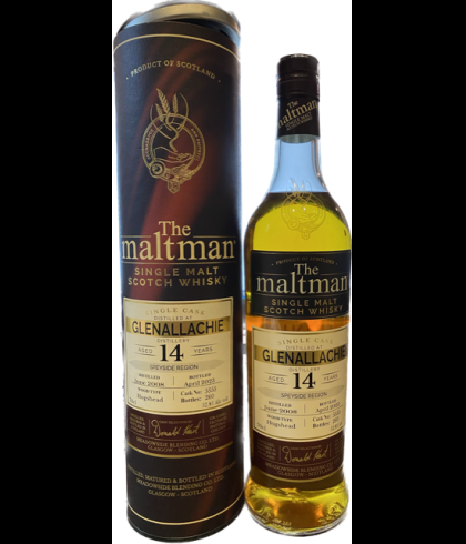 Fles The Maltman Glenallachie 2008 14 Years Old, enkel vat gebotteld door The Maltman uit Glasgow, op voorraad bij slijterij t Bockje in Bathmen