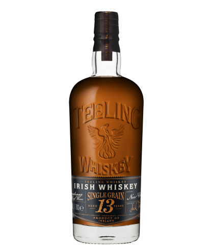Fles Teeling 13 Years Old Single Grain, Ierse whiskey uit Dublin, op voorraad bij slijterij t Bockje in Bathmen