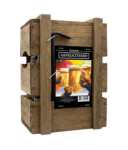 Fles Bierbox Gefeliciteerd, bier, bij slijterij t Bockje in Bathmen