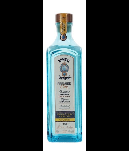 Fles Bombay Sapphire Premier Cru Murcian Lemon Gin, gin, op voorraad bij slijterij t Bockje in Bathmen
