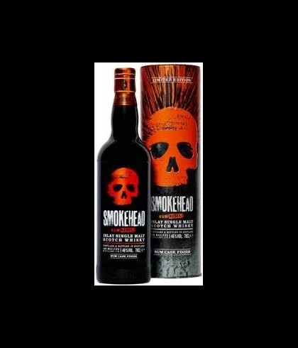 Fles Smokehead Rum Rebel, geturfde Islay single malt, op voorraad bij slijterij t Bockje in Bathmen