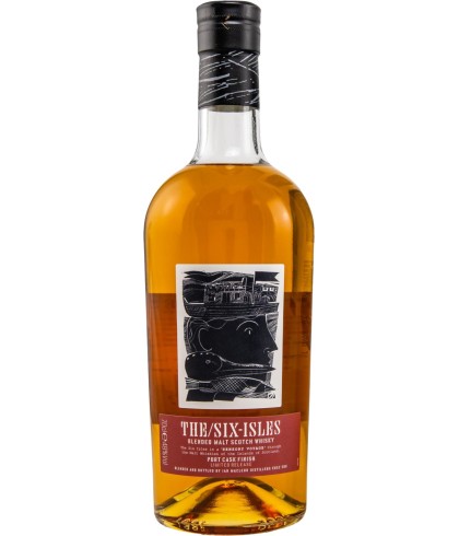 Fles The Six Isles Port Cask Finish, Schotse blended malt van zes eilanden, op voorraad bij slijterij ’t Bockje in Bathmen