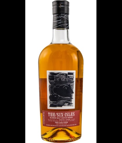 Fles The Six Isles Port Cask Finish, Schotse blended malt van zes eilanden, op voorraad bij slijterij t Bockje in Bathmen