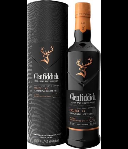 Fles Glenfiddich Experimental Series #02 Project XX, whisky, op voorraad bij slijterij t Bockje in Bathmen